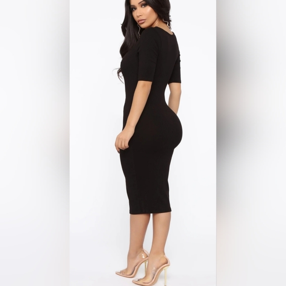 Fashion Nova "A Little Bossy Midi Dress" Black- Size: Small- NEW with Tags!!!! - Picture 2 of 11